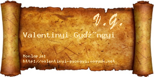 Valentinyi Gyöngyi névjegykártya
